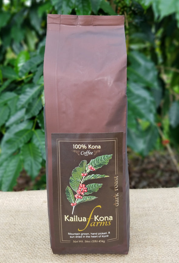 OUT OF STOCK Kailua-Kona Farms 100% Kona Coffee - Dark 1 lb. Whole Bean